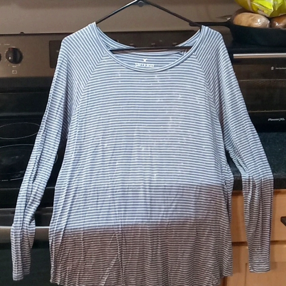 American eagle blue white striped tunic top - Picture 1 of 3